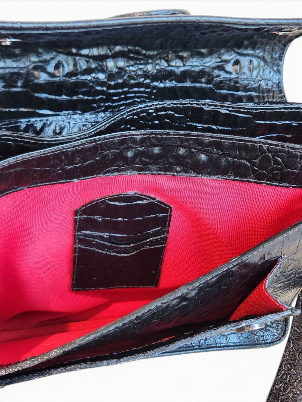RARE SAAVA Black Crocodile Leather Handmade Custom Order Bag - Picture 13 of 15